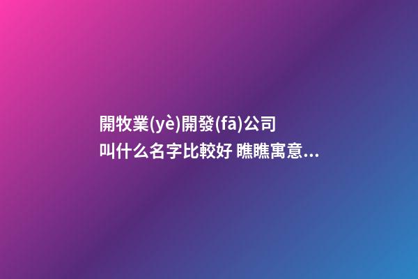 開牧業(yè)開發(fā)公司叫什么名字比較好 瞧瞧寓意火爆的美名-第1張-公司起名-玄機派